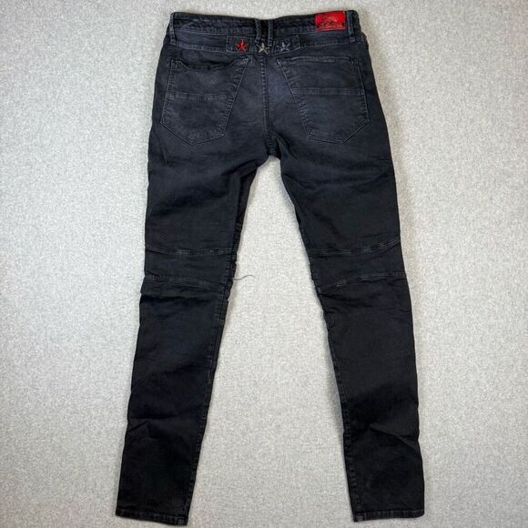 Robin's Red Label men’s Size 33 moto Black Distressed Skinny Ankle Pants Jeans - Picture 9 of 11